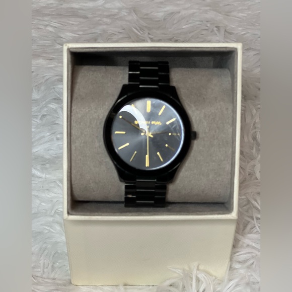 Michael Kors Black Slim Runway Watch - Picture 1 of 3
